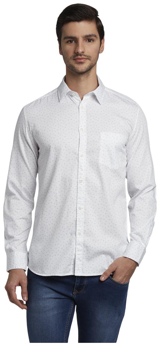 

Parx Men White Printed Slim Fit Casual Shirt