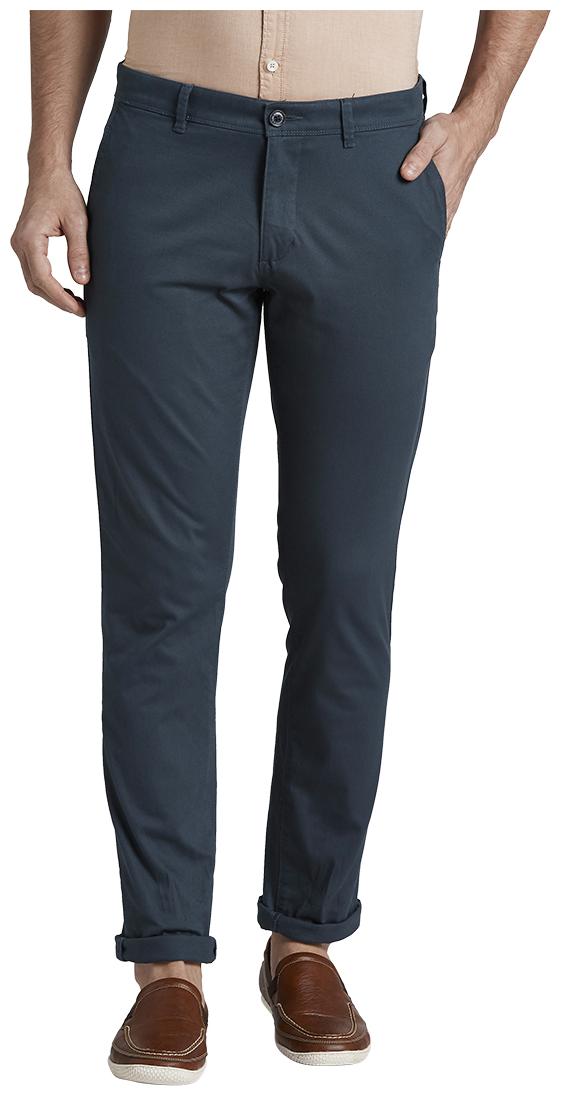 

Parx Men Blue Solid Tapered fit Regular trousers