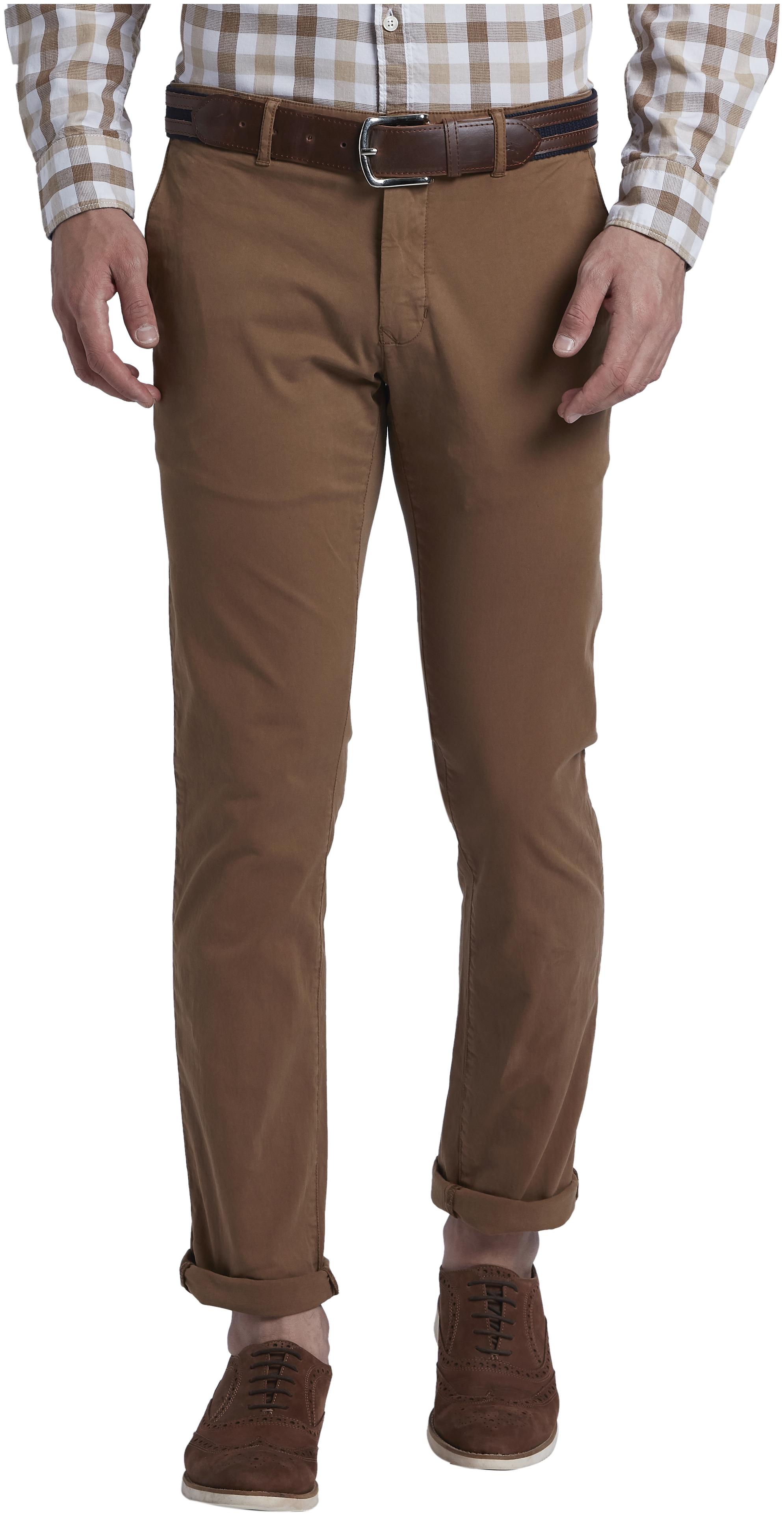 

Parx Men Brown Solid Tapered fit Regular trousers