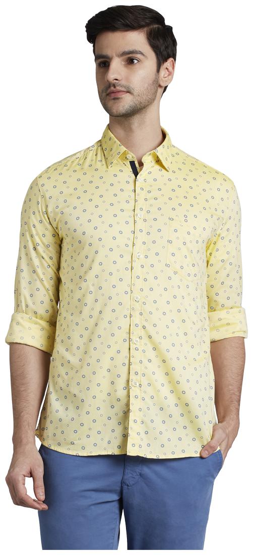 

Parx Men Yellow Printed Regular Fit Casual Shirt