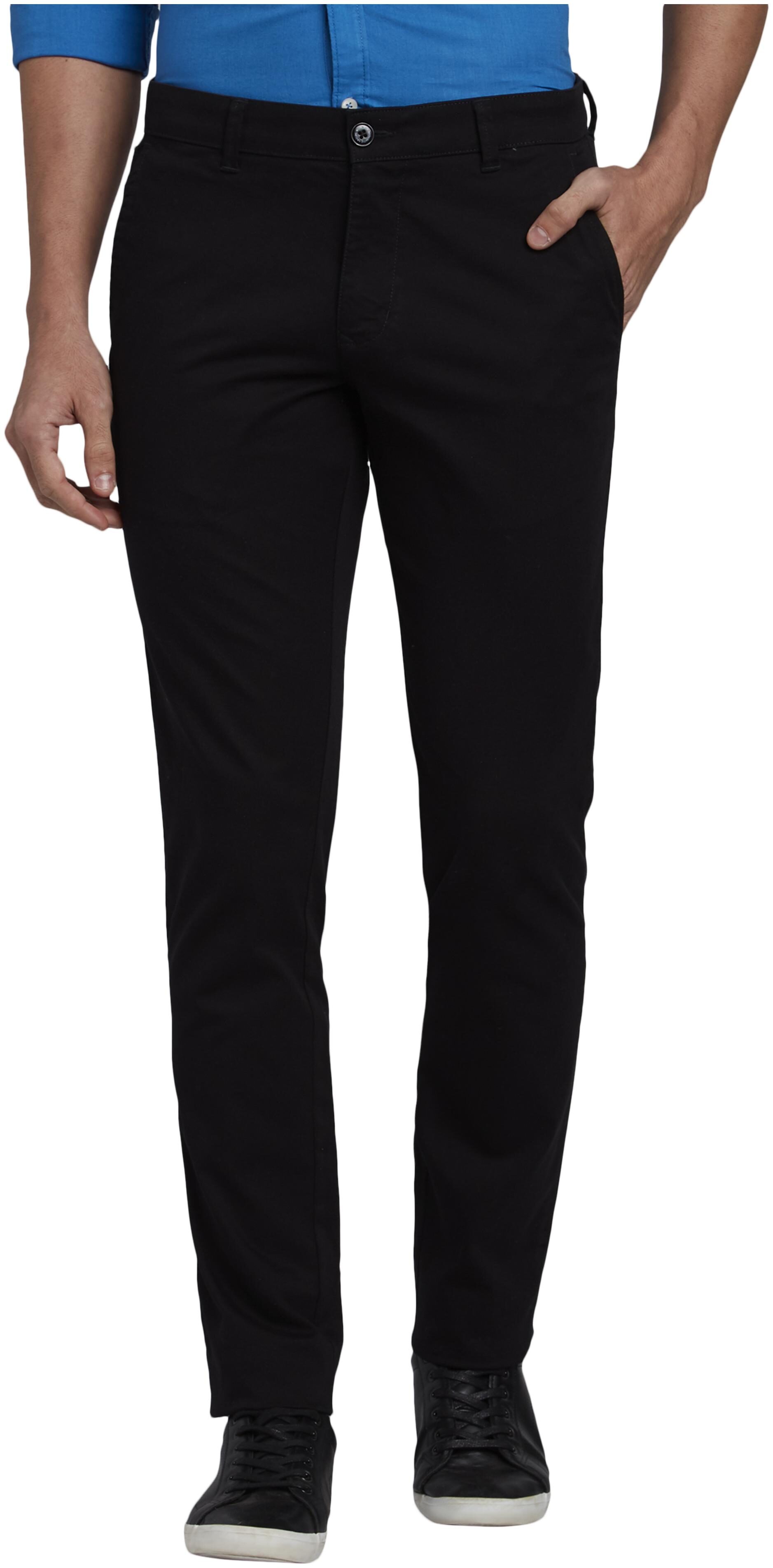 

Parx Men Black Solid Tapered fit Regular trousers