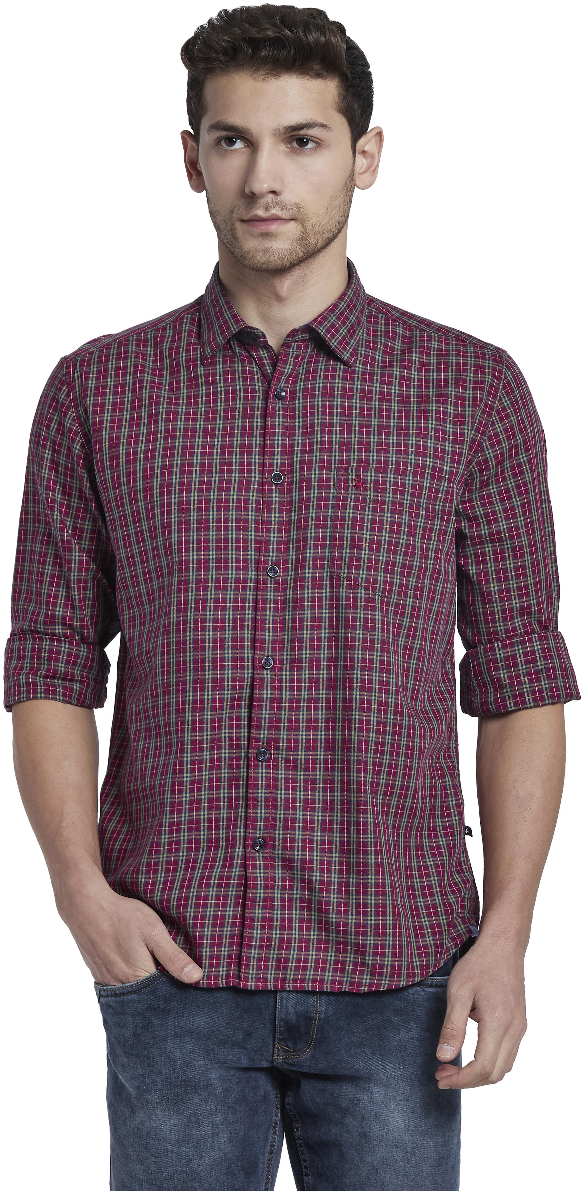 

Parx Men Red Checked Slim Fit Casual Shirt