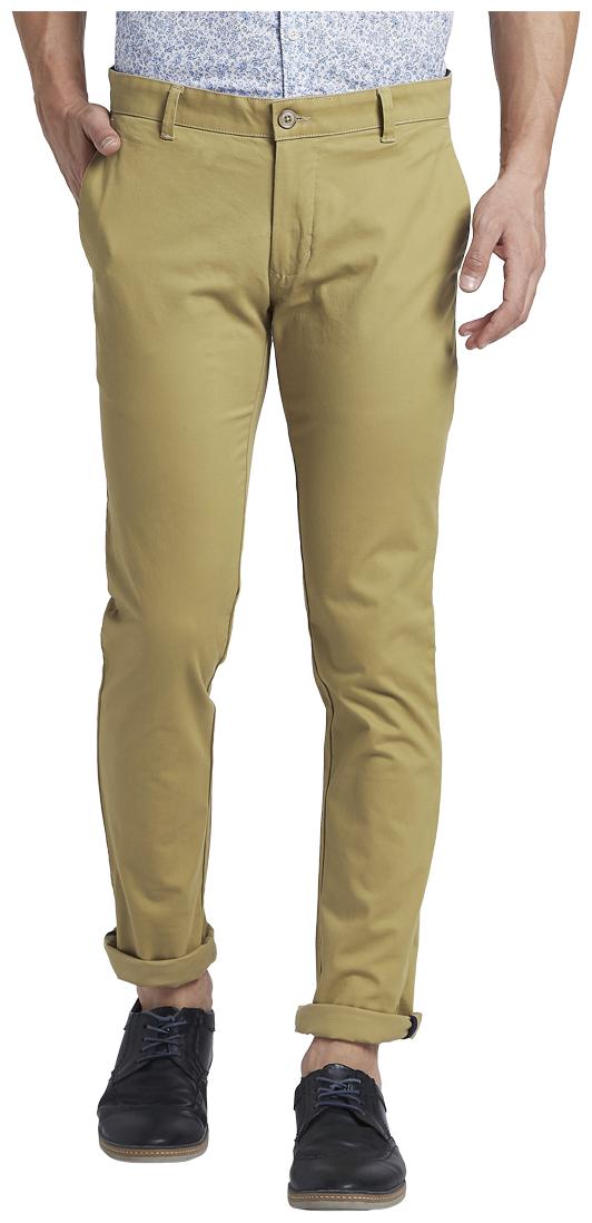 

Parx Men Beige Solid Slim fit Regular trousers