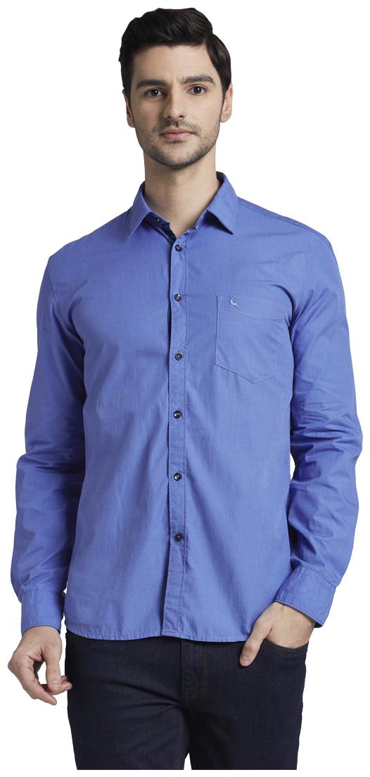 

Parx Men Blue Solid Regular Fit Casual Shirt