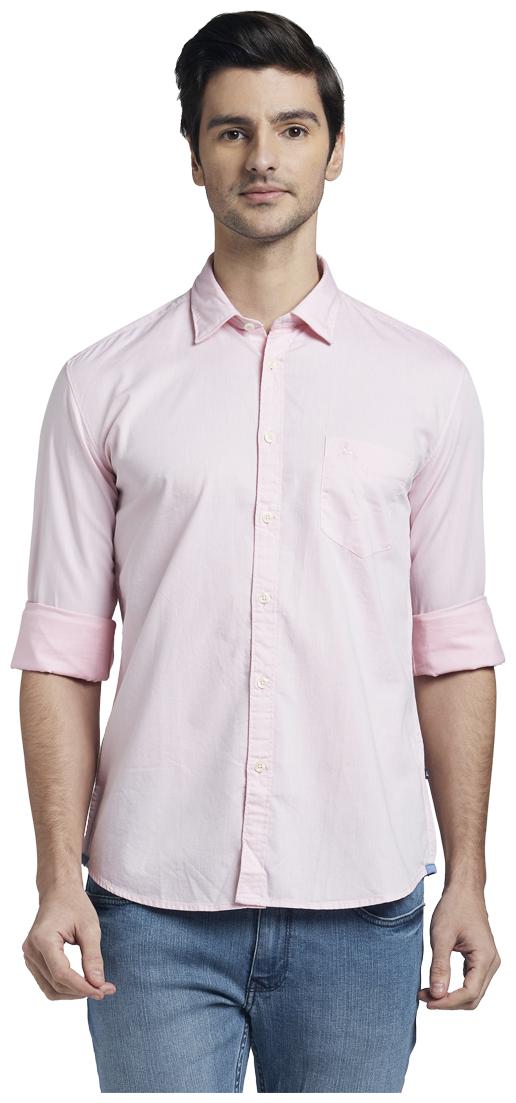 

Parx Men Pink Solid Slim Fit Casual Shirt