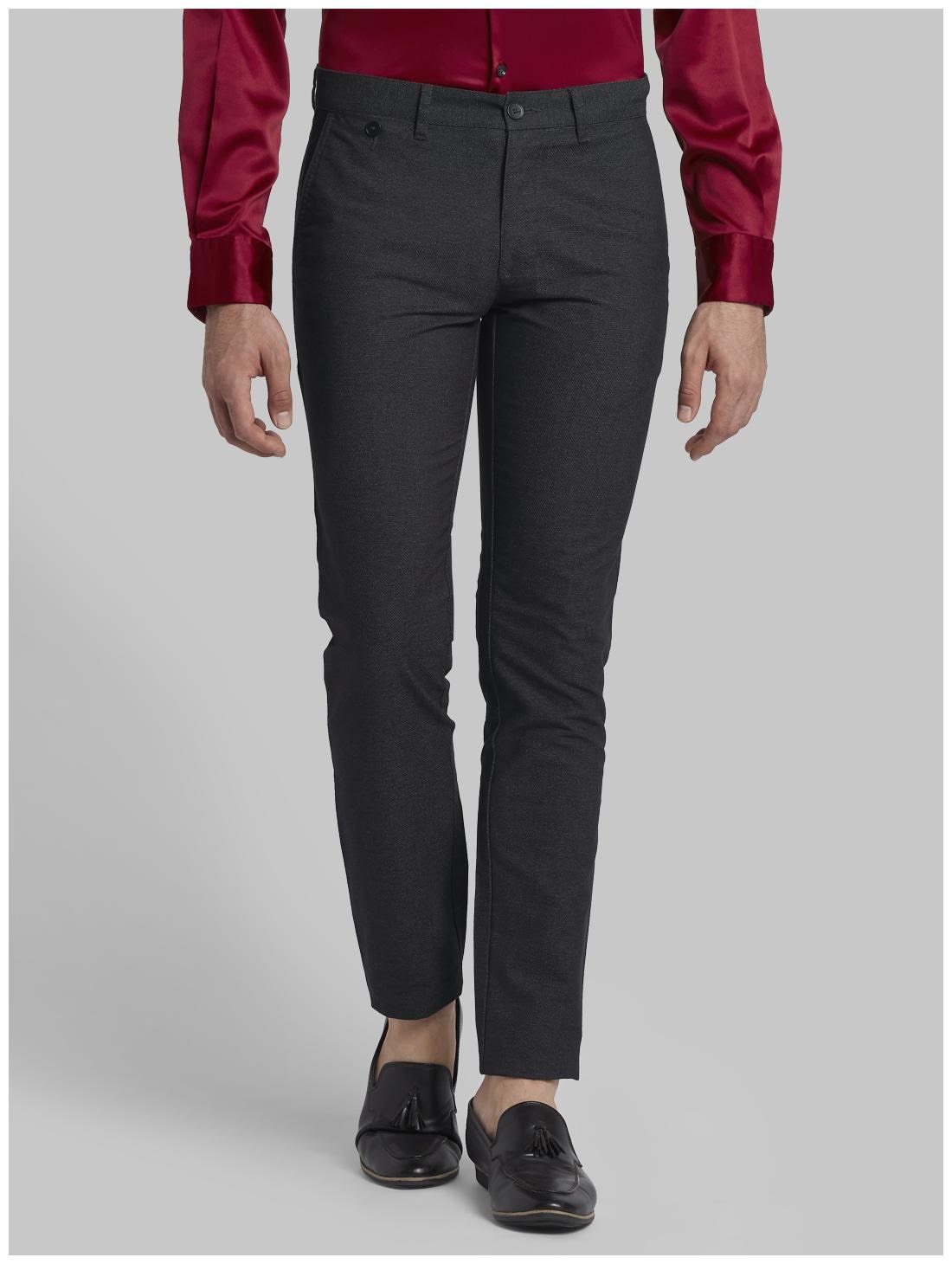

Parx Men Black Solid Tapered fit Regular trousers
