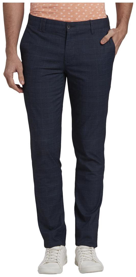 

Parx Men Blue Solid Slim fit Regular trousers