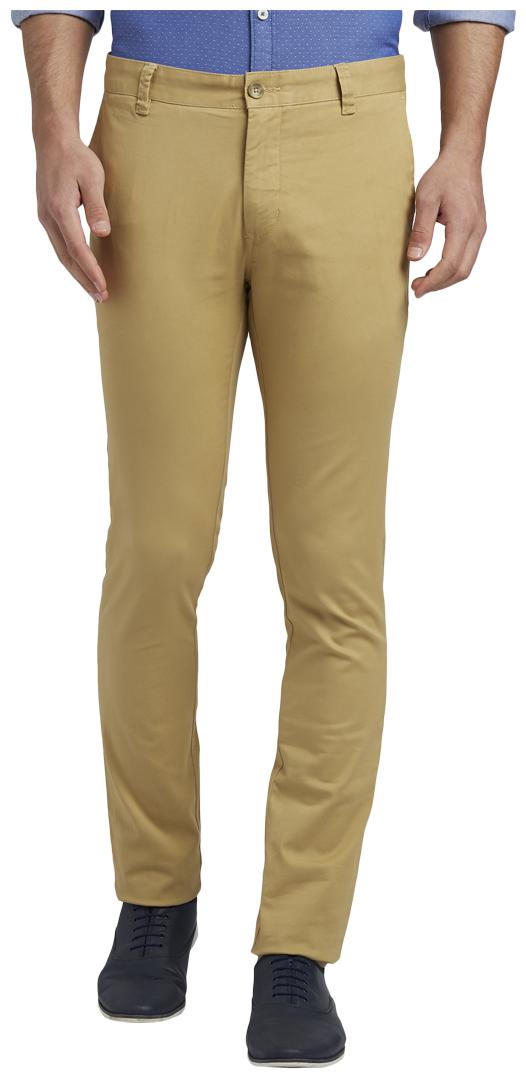 

Parx Men Brown Solid Slim fit Regular trousers