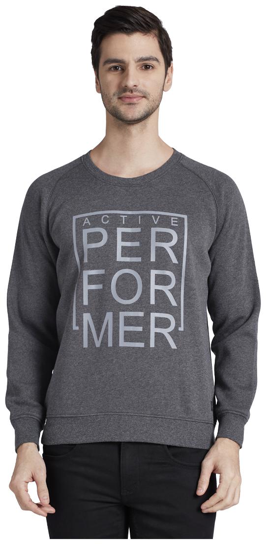 

Parx Men Grey Round neck Sweatshirt