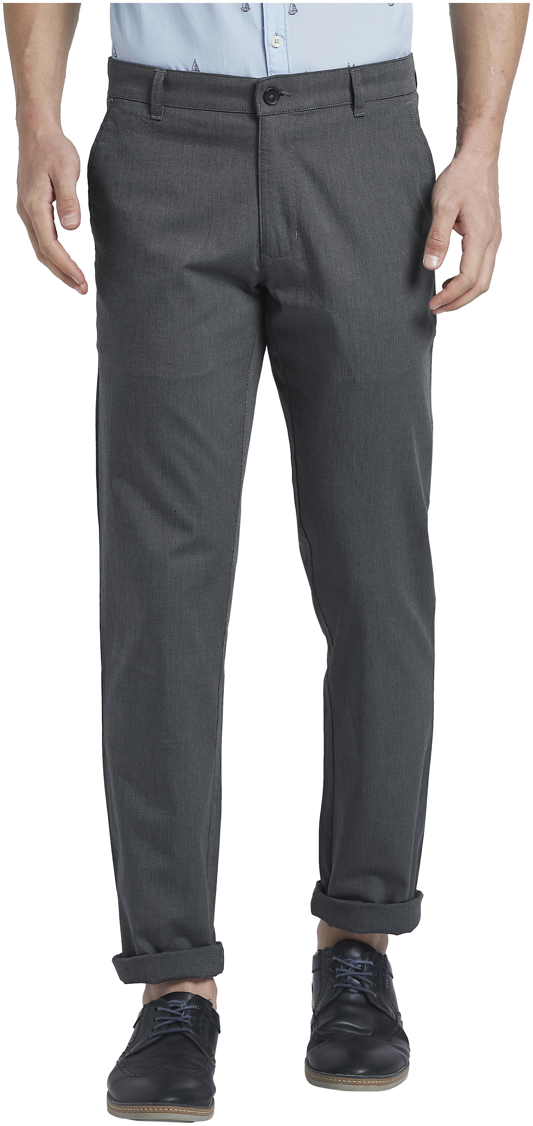 

Parx Men Grey Textured Tapered fit Regular trousers