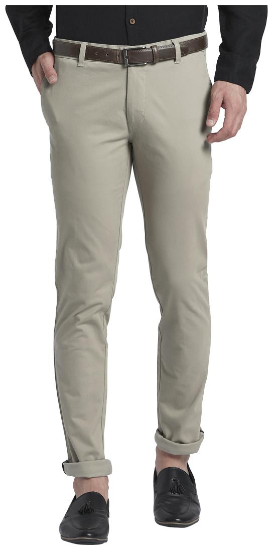 

Parx Men Grey Solid Slim fit Regular trousers