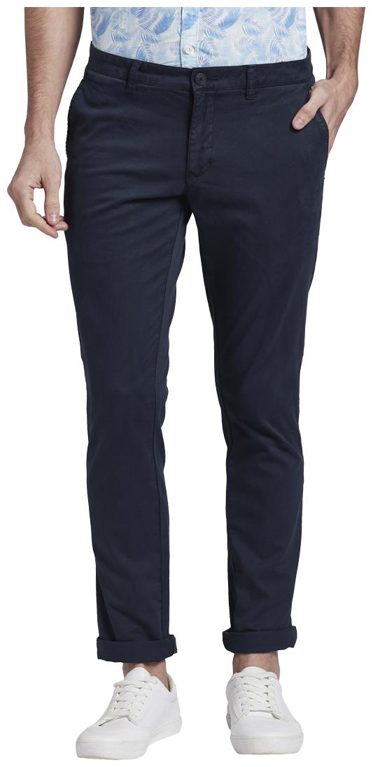 

Parx Men Blue Solid Tapered fit Regular trousers