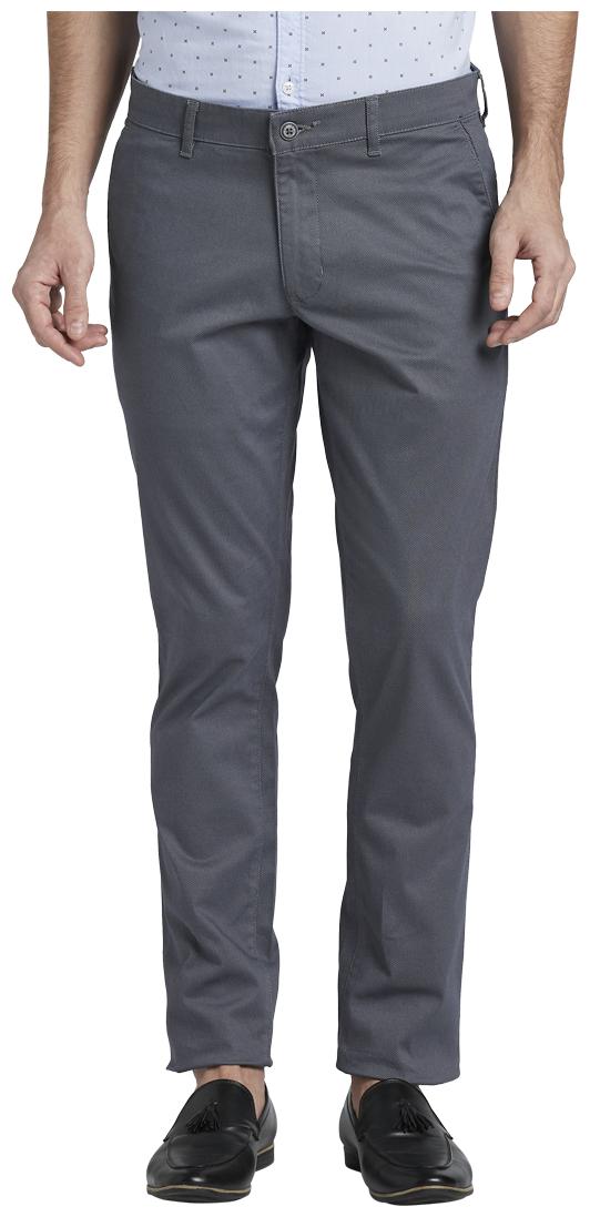 

Parx Men Grey Solid Tapered fit Regular trousers