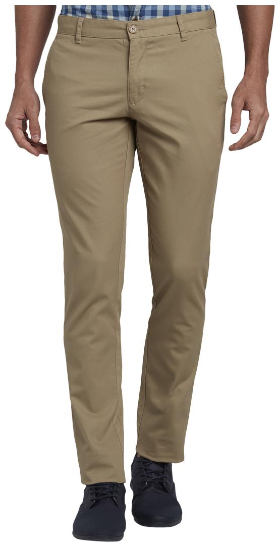 

Parx Men Brown Solid Slim fit Regular trousers