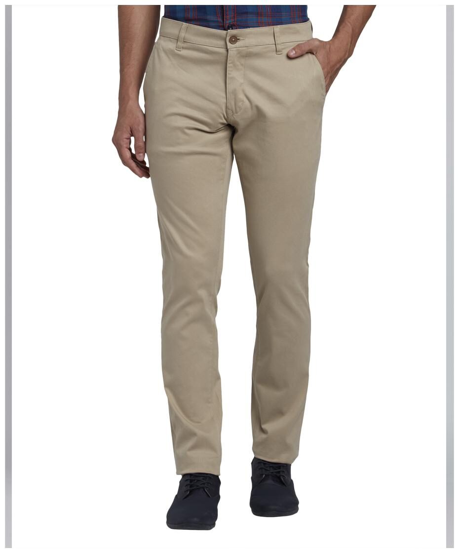 

Parx Men Beige Printed Slim fit Regular trousers