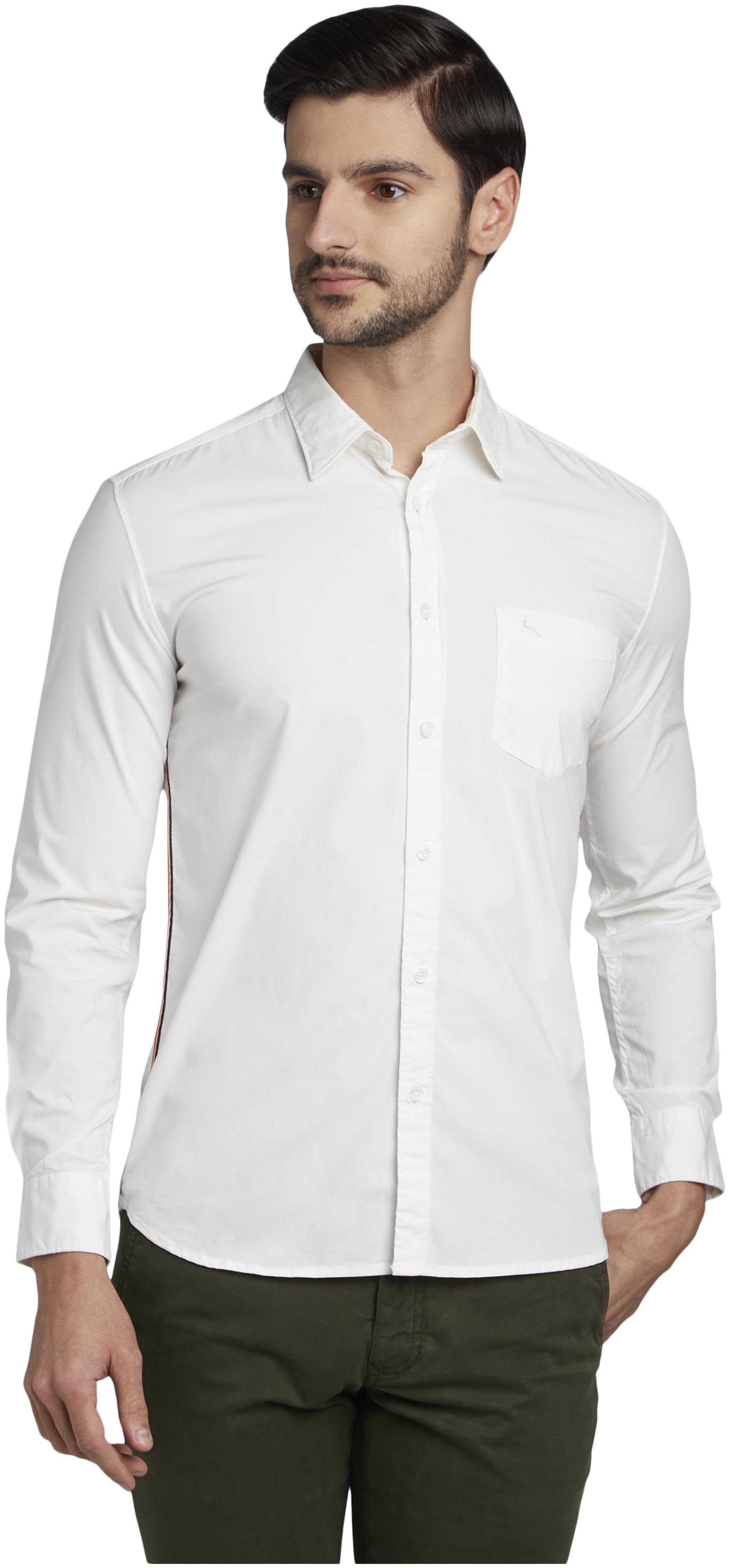 

Parx Men White Solid Slim Fit Casual Shirt