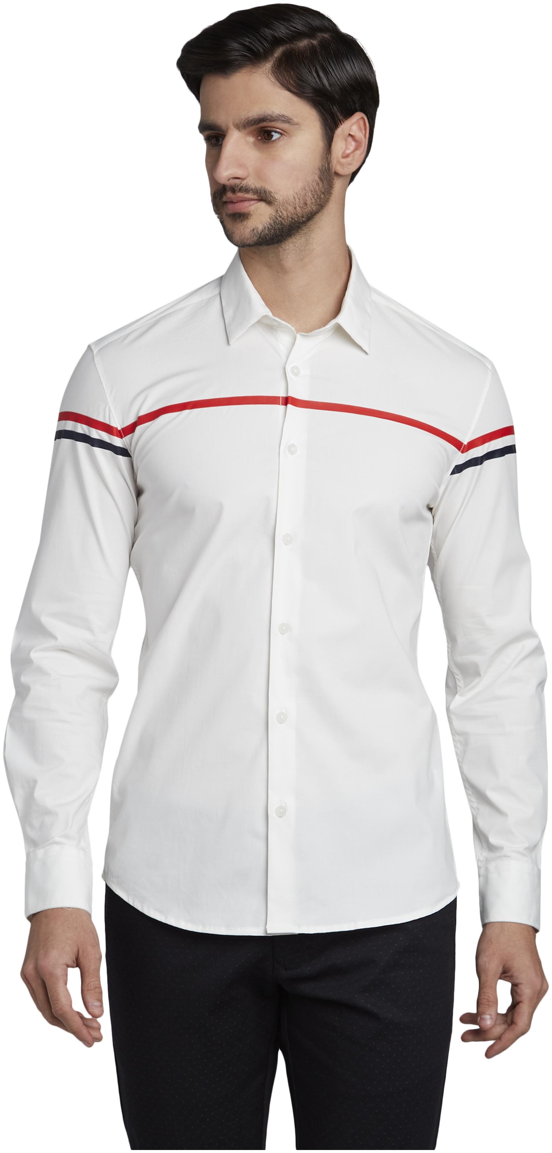 

Parx Men White Vertical Stripes Slim Fit Casual Shirt