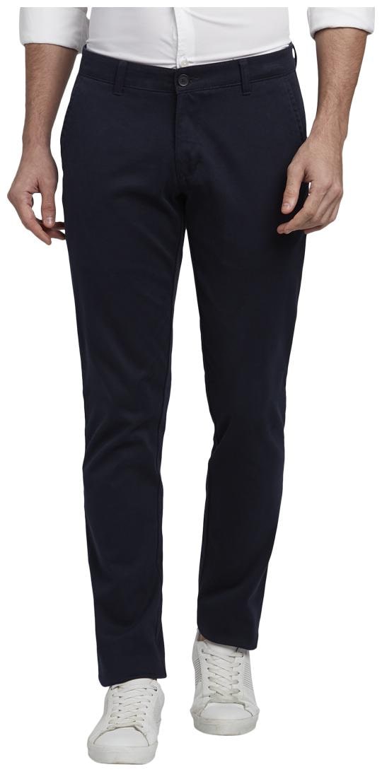 

Parx Men Blue Solid Tapered fit Regular trousers
