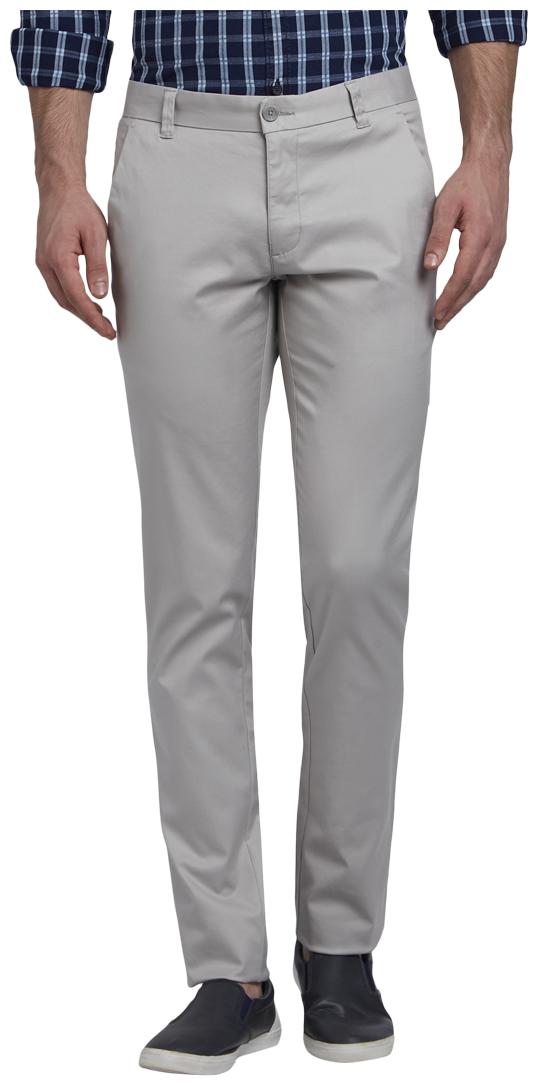 

Parx Men Grey Solid Slim fit Regular trousers