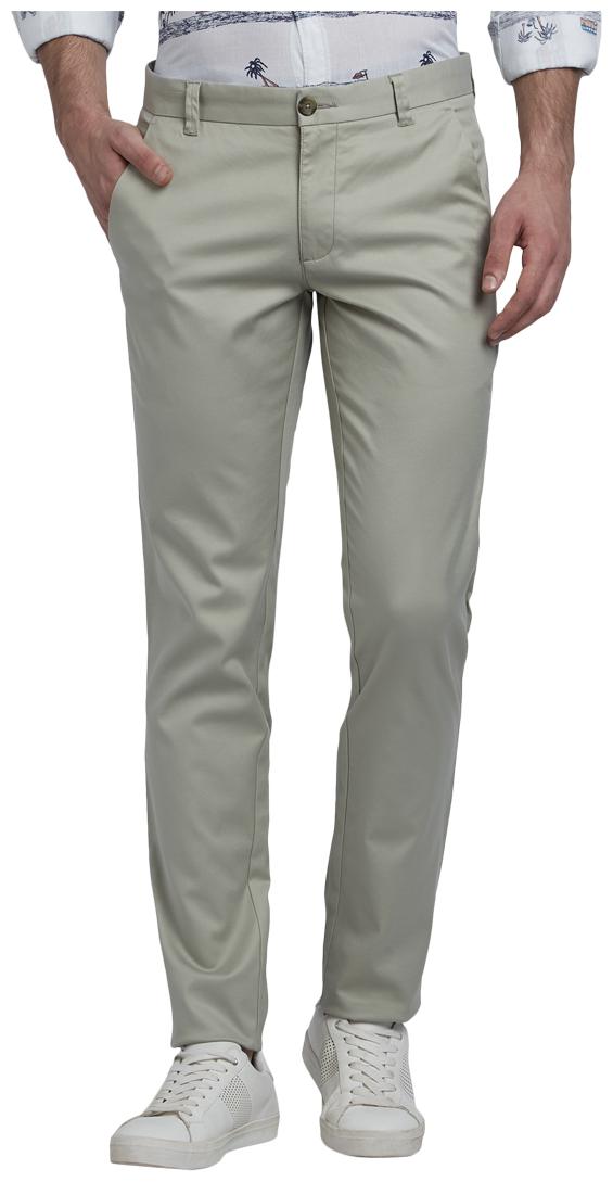 

Parx Men Green Solid Tapered fit Regular trousers