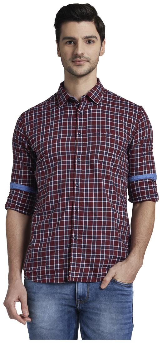 

Parx Men Red Checked Regular Fit Casual Shirt