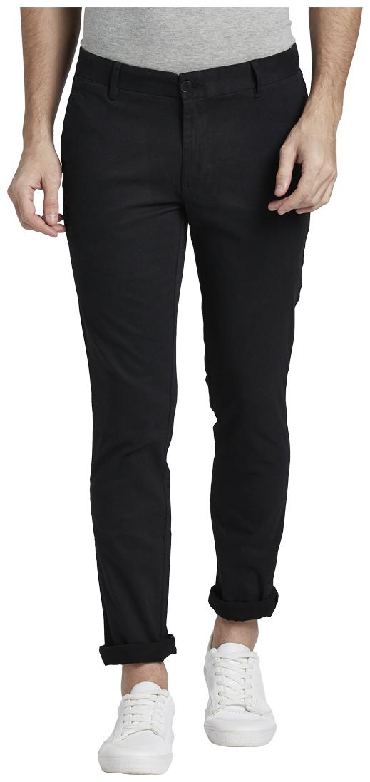 

Parx Men Black Solid Slim fit Regular trousers