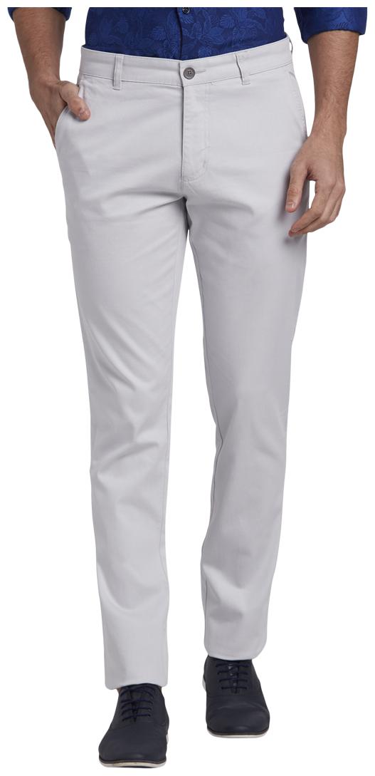

Parx Men White Solid Slim fit Regular trousers