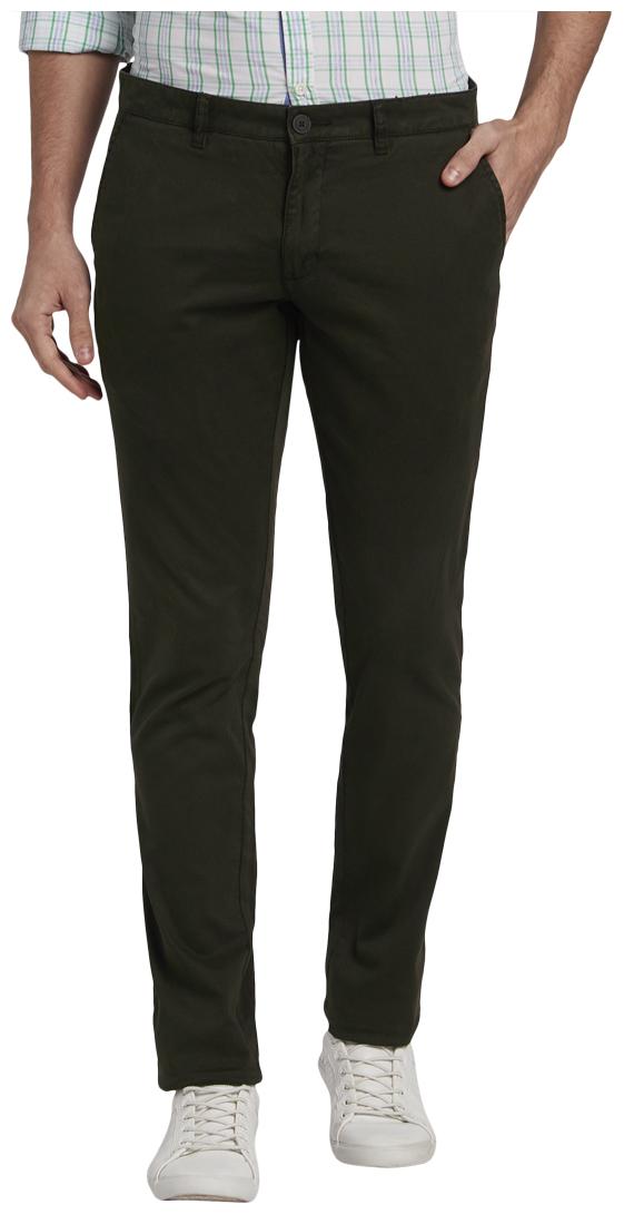 

Parx Men Green Solid Tapered fit Regular trousers
