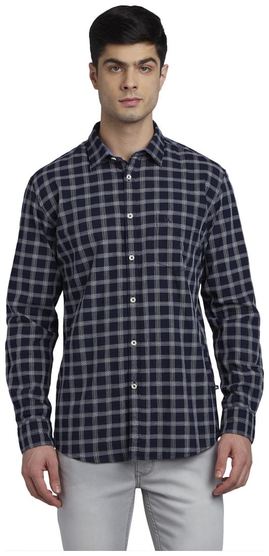 

Parx Men Blue Checked Slim Fit Casual Shirt