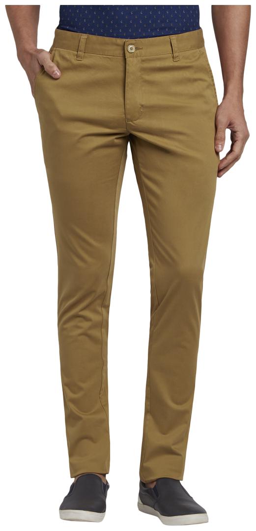 

Parx Men Brown Solid Slim fit Regular trousers
