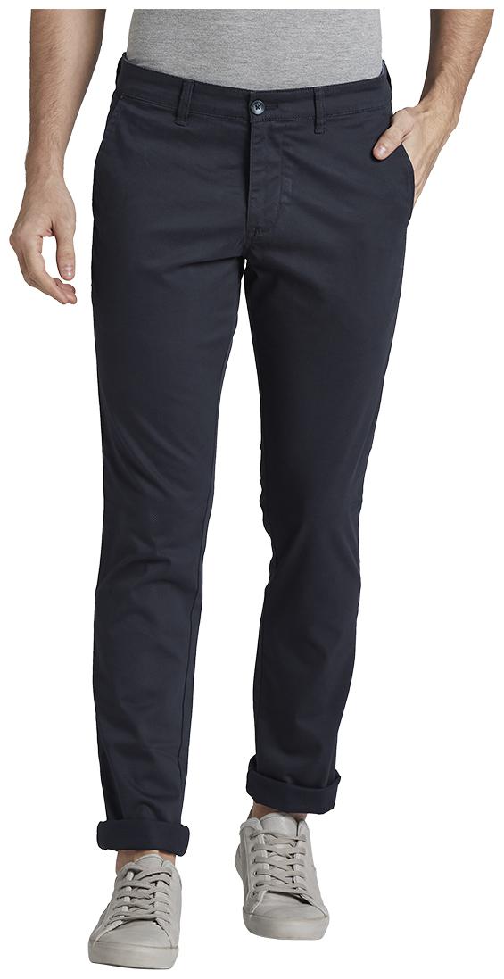 

Parx Men Blue Solid Tapered fit Regular trousers