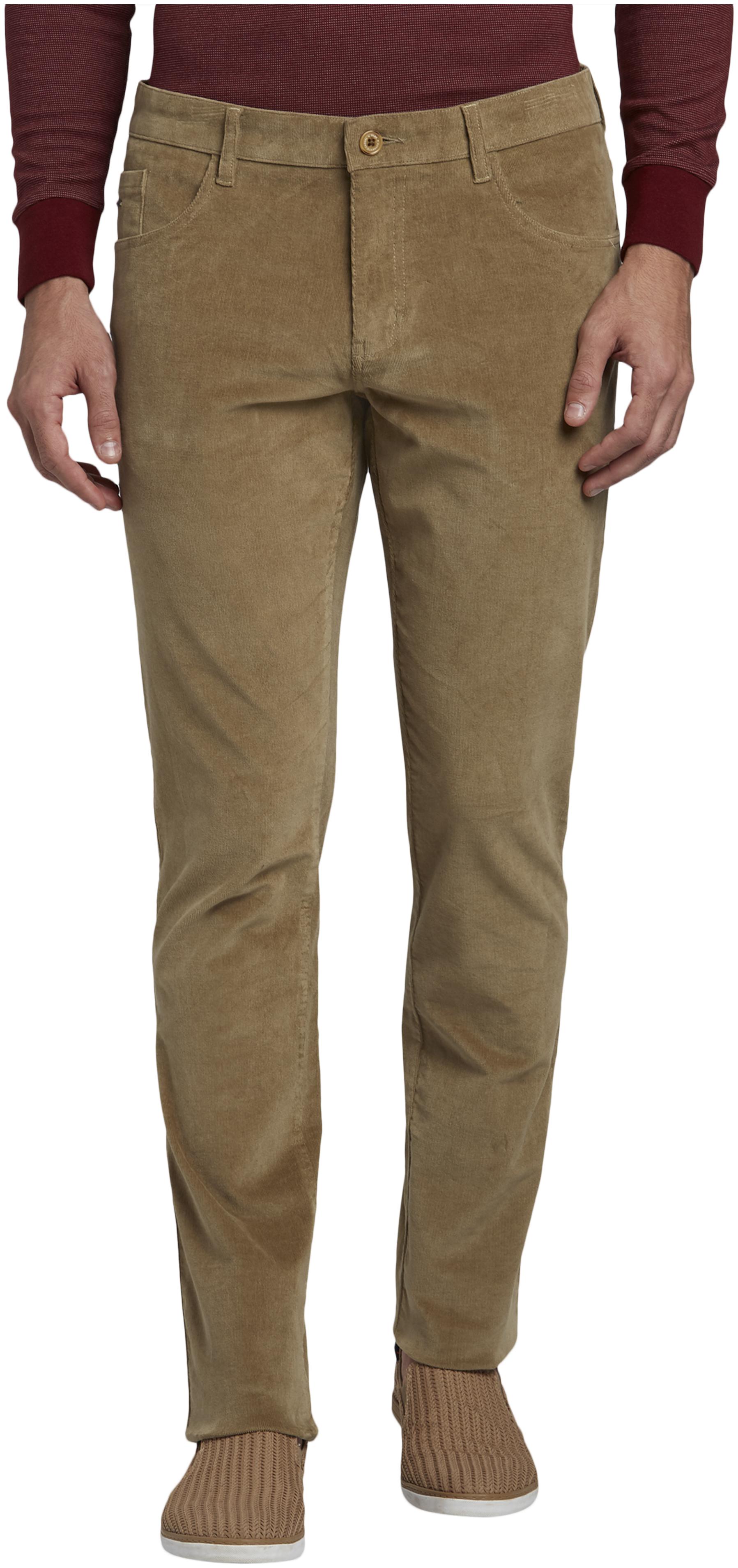 

Parx Men Brown Solid Tapered fit Regular trousers