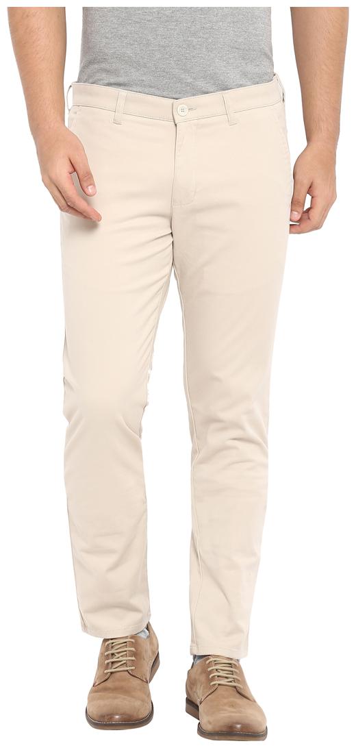 

Parx Men Cream Solid Tapered fit Regular trousers