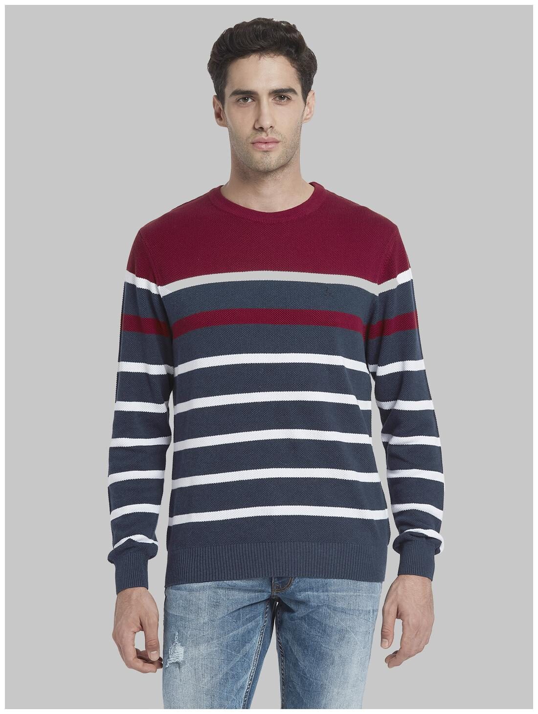

Parx Men Grey Round neck Pullover