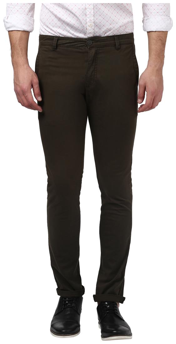 

Parx Men Solid Tapered Fit Formal Trouser - Green