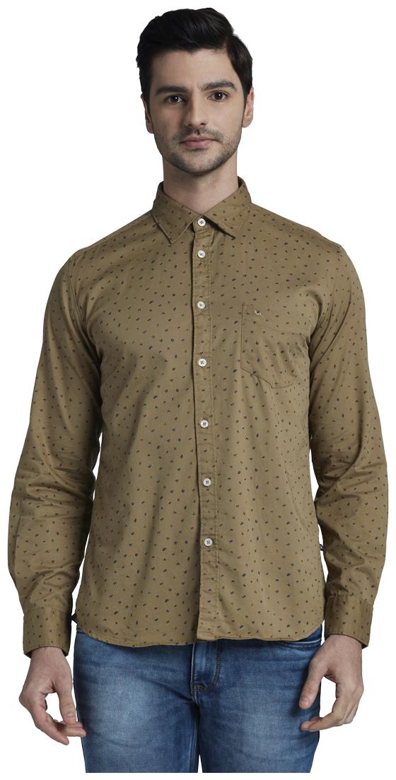 

Parx Men Green Printed Regular Fit Casual Shirt