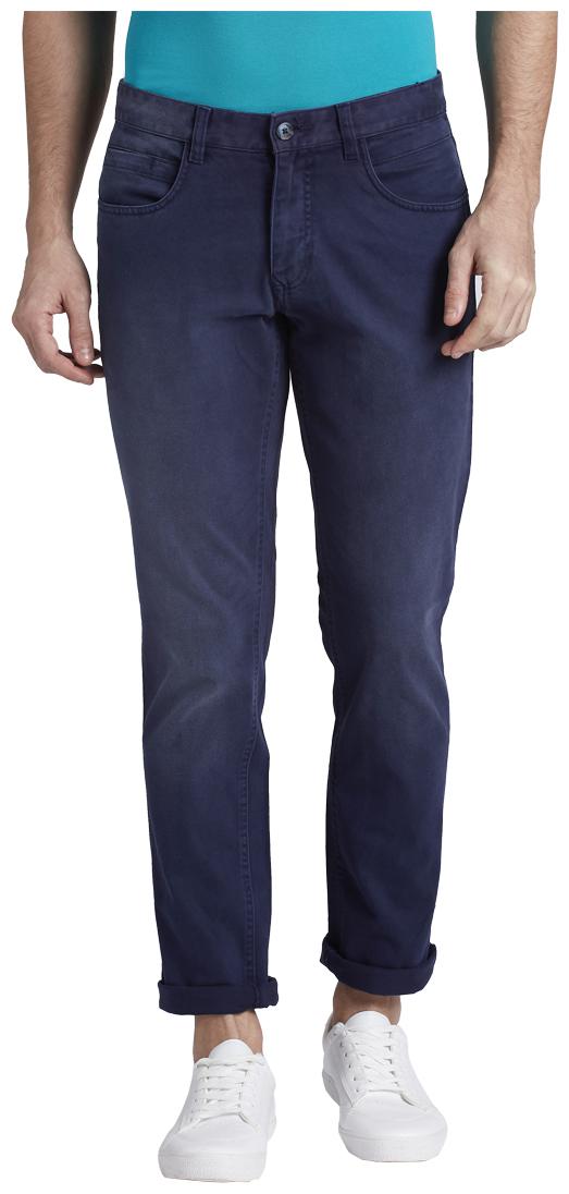 

Parx Men Blue Solid Tapered fit Regular trousers