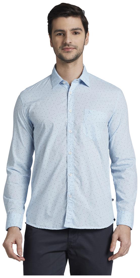 

Parx Men Blue Checked Regular Fit Casual Shirt
