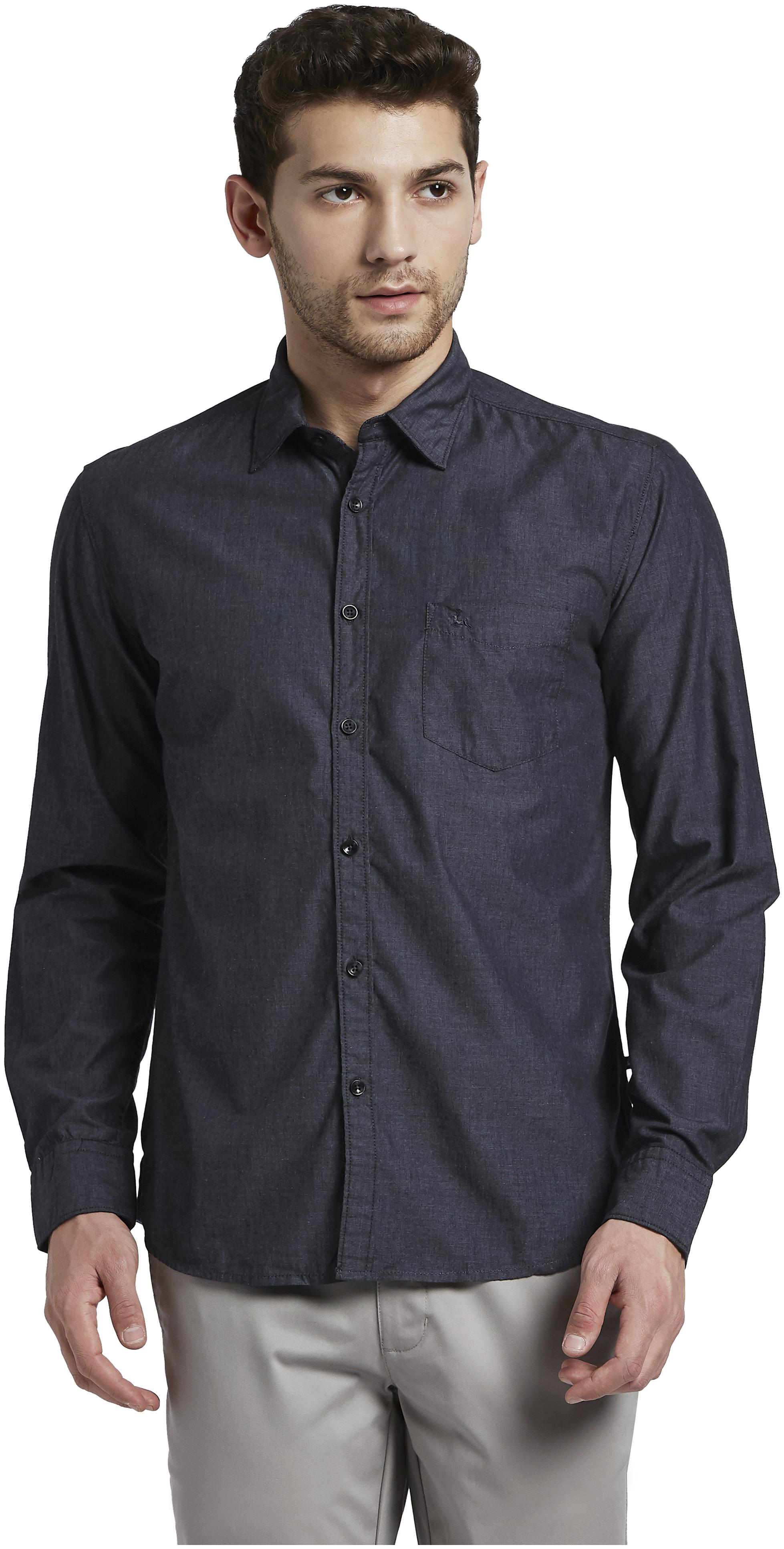 

Parx Men Grey Solid Slim Fit Casual Shirt