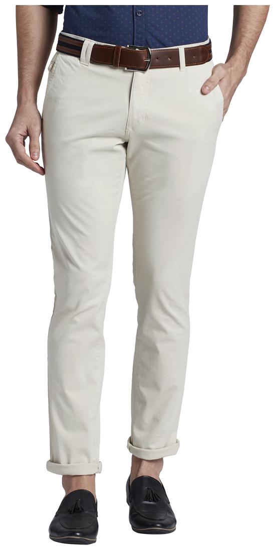 

Parx Men White Solid Tapered fit Regular trousers