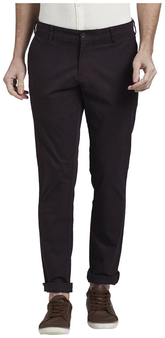 

Parx Men Brown Solid Tapered fit Regular trousers