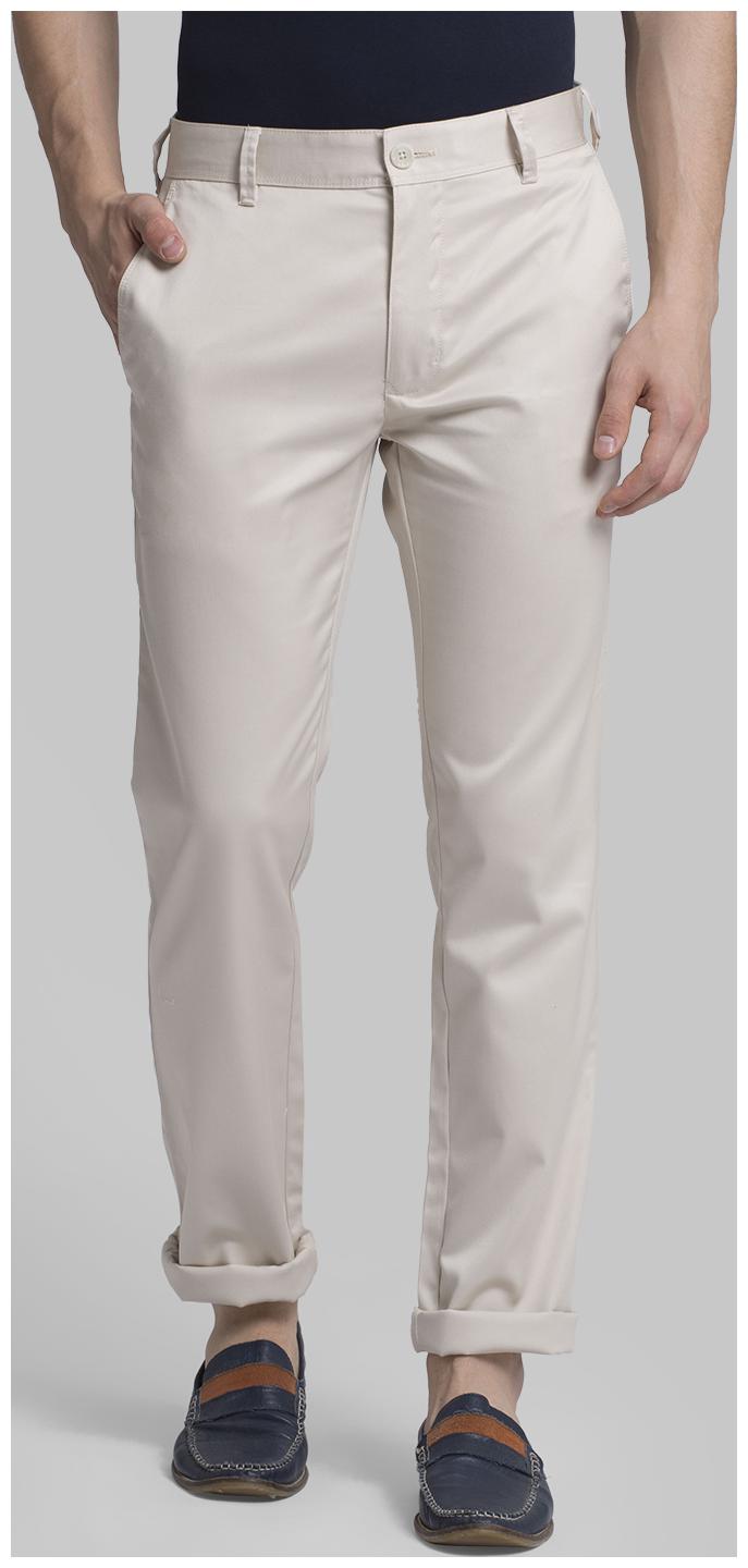 

Parx Men Beige Solid Slim fit Wrinkle free Regular trousers