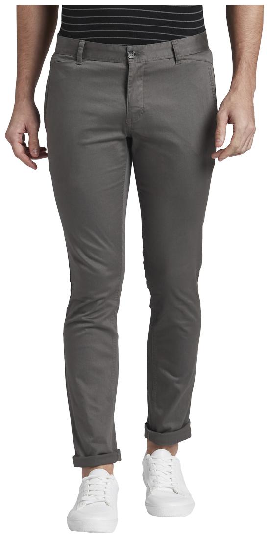 

Parx Men Grey Solid Tapered fit Regular trousers