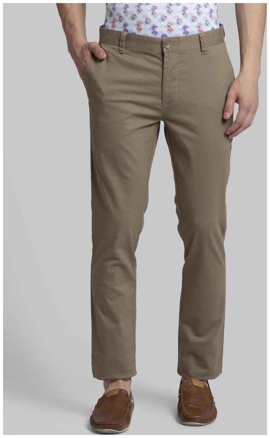 

Parx Men Brown Textured Slim fit Wrinkle free Regular trousers
