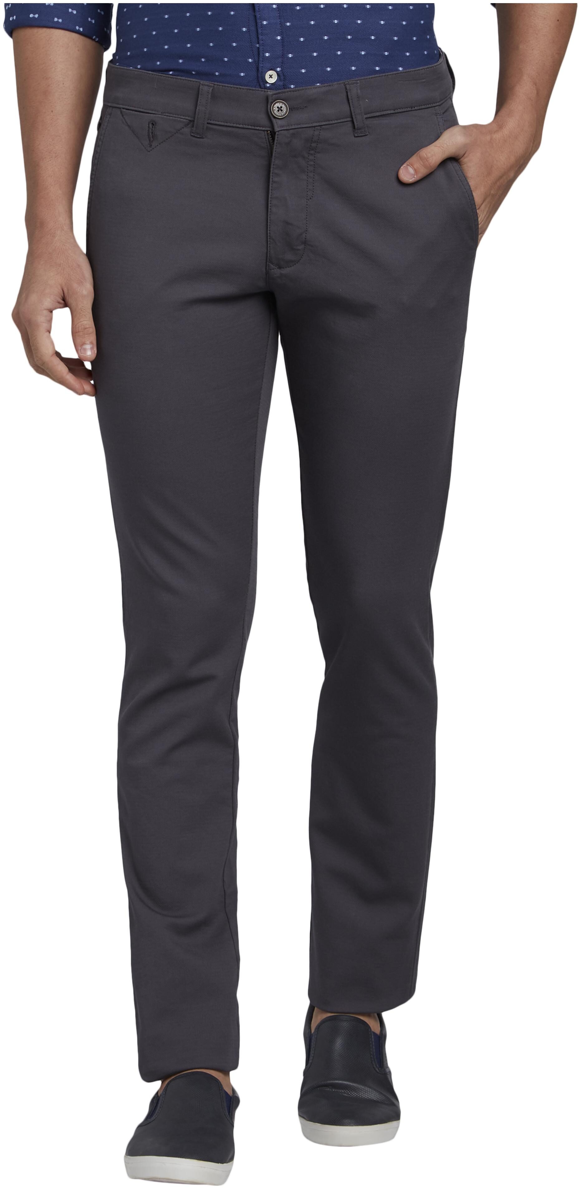 

Parx Men Grey Solid Tapered fit Regular trousers