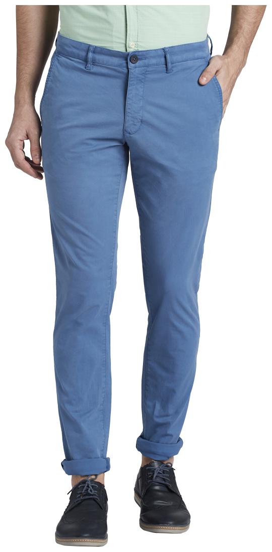 

Parx Men Blue Solid Tapered fit Regular trousers