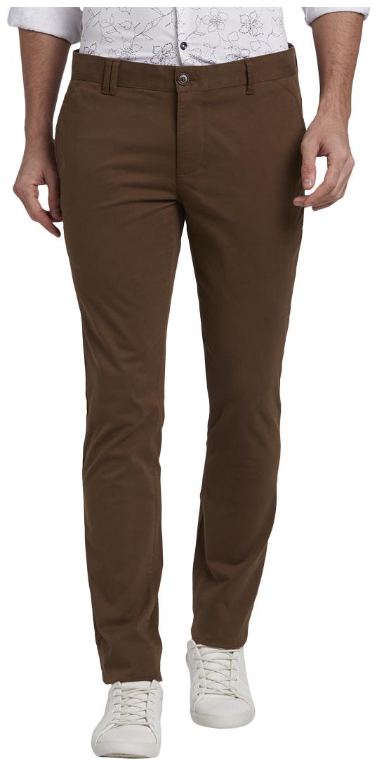 

Parx Men Brown Solid Slim fit Regular trousers