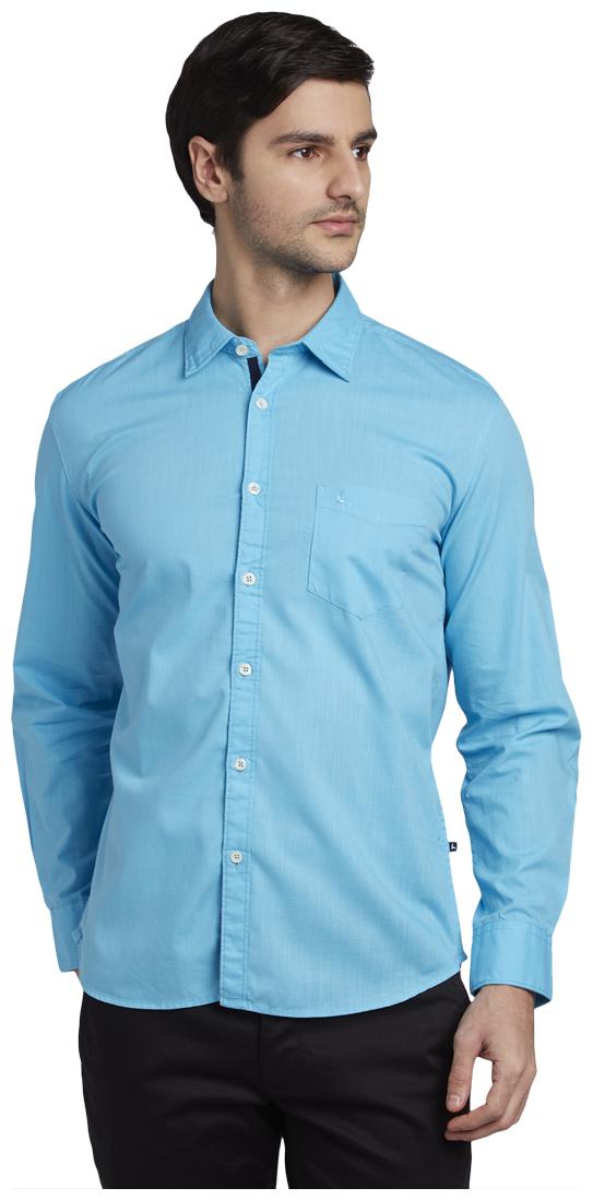 

Parx Men Blue Solid Slim Fit Casual Shirt