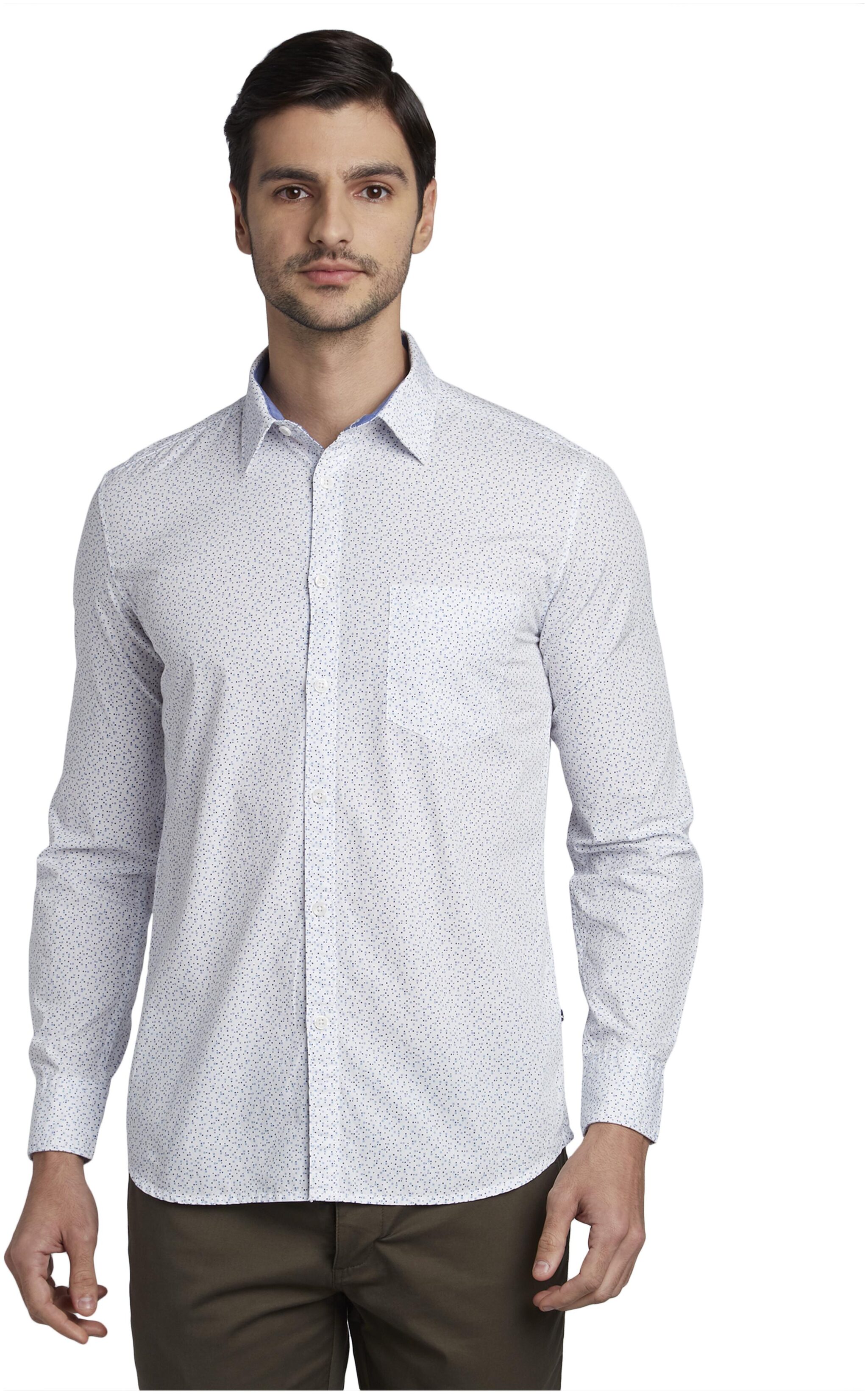 

Parx Men White Printed Slim Fit Casual Shirt