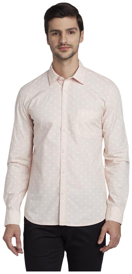 

Parx Men Pink Printed Slim Fit Casual Shirt